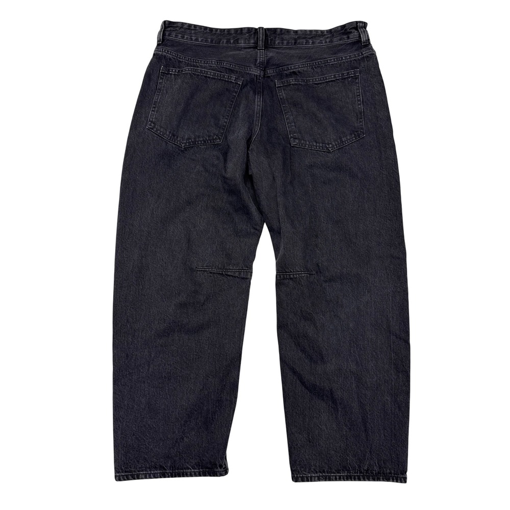 Madewell Darted Barrel Leg Jeans Womens Size 31 Black Denim Button Fly Wide Leg - Picture 2 of 9
